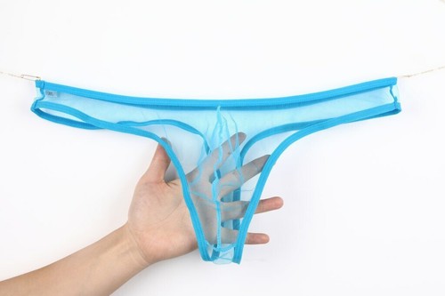 Herren Tangas Unterwäsche durchsichtig sexy transparent Slips niedrige Taille Netz G-String - Bild 12 von 36