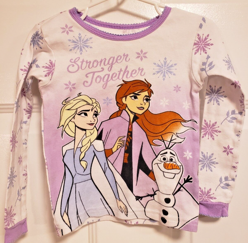 DISNEY FROZEN II PAJAMA TOP THERMAL SLEEPWEAR by NINAS - STRONGER TOGETHER - 5T - Picture 2 of 5