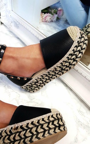 Wedge Sandal Tilly Ikrush Womens Espadrille Studded xnBxICqw5