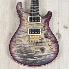 PRS Paul Reed Smith Wood Library Custom 24 Guitar, Flame Charcoal Purple Burst