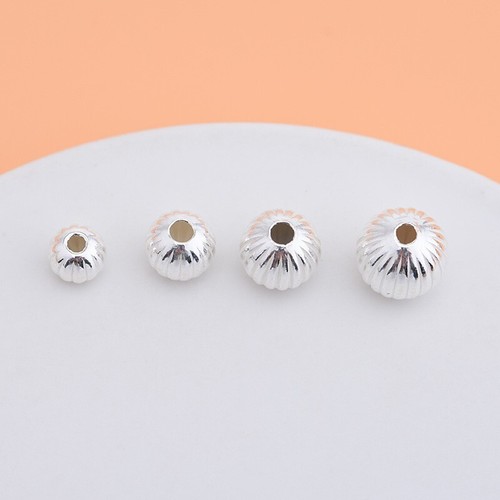 10Pcs 925 Sterling Silver CORRUGATED ROUND Spacer Beads 3mm 4mm 5mm 6mm 7mm 8mm - Picture 4 of 6