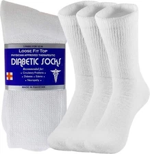 3 6 12 Pairs Mens Womens Heath Cotton Diabetic Crew Socks 9-11 10-13 13-15