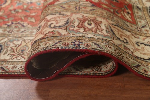 Vintage Floral Red/ Ivory Tebriz Traditional Handmade Rug Area Rug Carpet 7'x9' - Picture 11 of 12