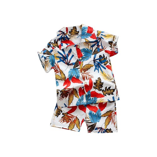 Toddler Kids Boys Hawaiian Outfits Short Sleeve Shirt Shorts Summer Clothes Set - Picture 7 of 40