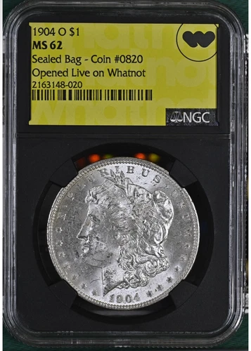 1904-O $1 Morgan Silver Dollar NGC MS62 Whatnot Live Opened Sealed Bag