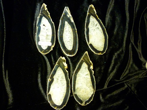 SELTEN! 5 GEODE DÜNNE PLATTEN AUS DEMSELBEN STEINHANDWERK FLECKENGLAS WINDGLOCKENSPIELE W1-10 - Bild 1 von 3