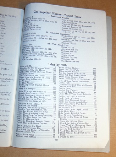 OLD VINTAGE 1946 GET-TOGETHER HYMNS SONGS CHURCH RELIGIOUS GOSPEL MUSIC BOOK - Foto 5 di 6