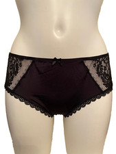 Black Lace Briefs 14 - 16 Sheer Lace see through rear Knickers Pants Ladies 