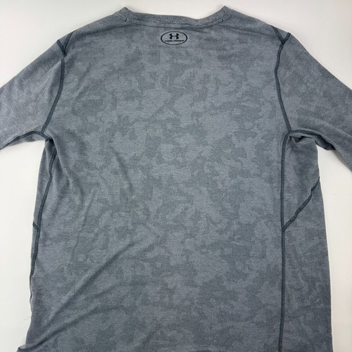 Under Armour Mens 3XL Gray Camo Threadborne HeatGear Fitted 3/4 Sleeve Shirt - Picture 5 of 6
