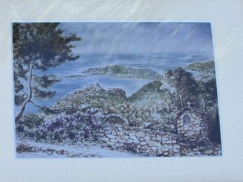 Vintage altes Dorf Mittelmeer Frankreich Italien Drucke signiert 8,5"x11" 3er Set - Bild 5 von 12