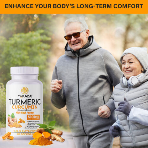500 Capsules Turmeric Curcumin 5000mg Herbal Extract with BioPerine by YOKABA - Picture 8 of 10