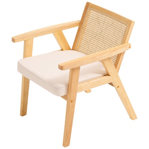 VEVOR Rattan Chair Outdoor Patio Furniture Dining Chair 1PC with Cushion Armrest - Picture 9 of 12