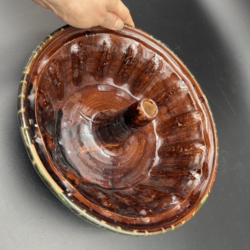 Molde de comida molde de pudín jade para tazón esmaltado por goteo cerámica europea de finales del siglo XIX - Imagen 17 de 18