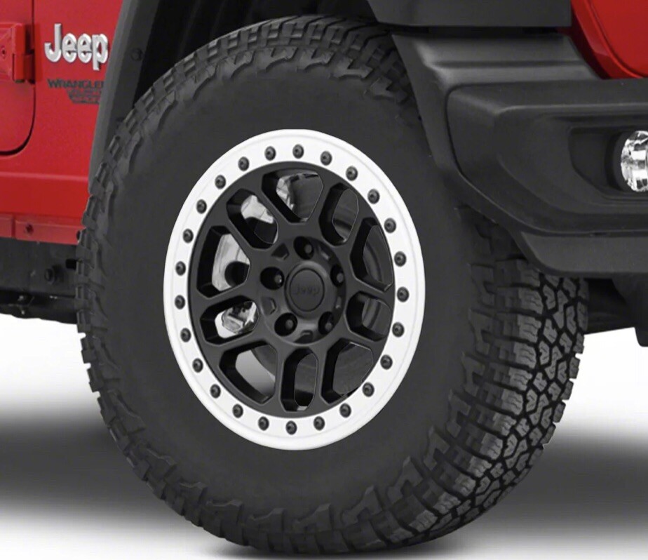 2007-24 JEEP WRANGLER JL JK (5) 17” SIMULATED BEAUTY RINGS MOPAR ...