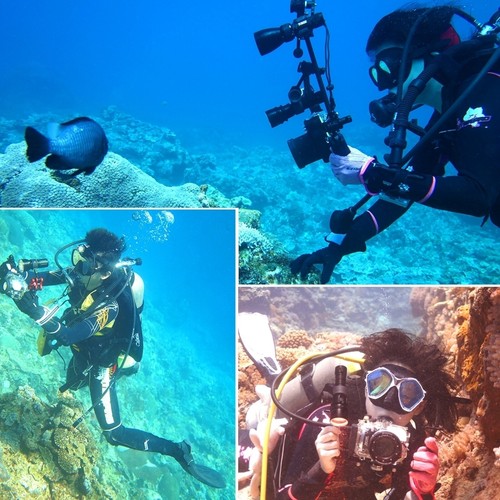 Estabilizador de bandeja de aleación de aluminio de manijas dobles para cámara de buceo submarina - Imagen 7 de 8