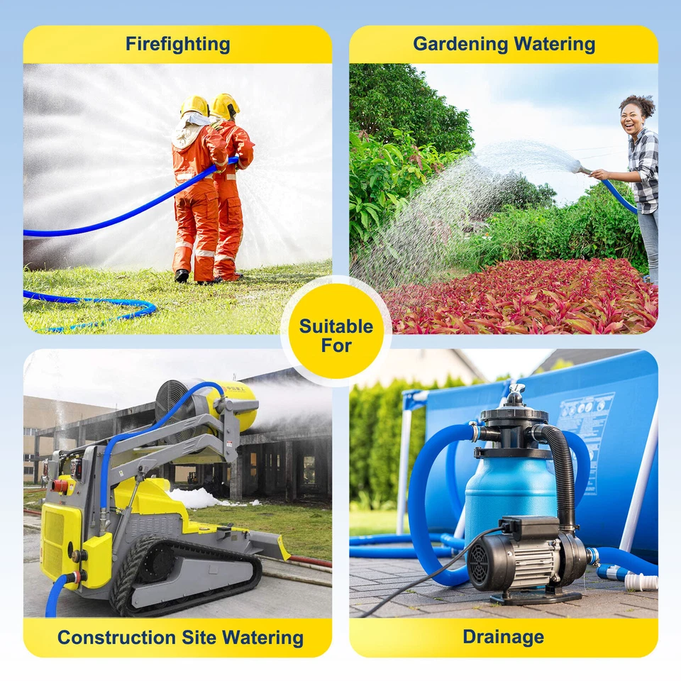 2 Inch 50mm PVC Layflat Hose Water Pump Transfer Lay Flat Outlet 15/25/30/50m  - image 2 of 4