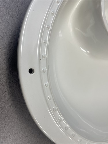 Nora Fleming Ceramic Chip & Dip Pearl Dot Platter NEW - Picture 2 of 3