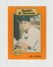 1987 Hygrade Baseball's All-Time Greats ORANGE Lou Gehrig NEW YORK YANKEES