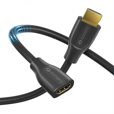 SONERO 1m HDMI Verlängerung Verlängerungskabel Ethernet 4K UHD 2160p FULL HD 1080p