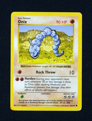 Onix 56/102 Shadowless Base Set Pokemon Card - Picture 1 of 2