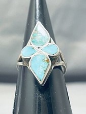 SPECIAL VINTAGE NAVAJO ROYSTON TURQUOISE STERLING SILVER RING