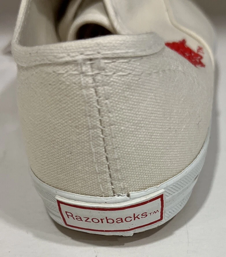 New Arkansas Razorbacks Women’s Canvas Sneaker Shoe Ivory Lace Size 8.5 - Image 3 of 4