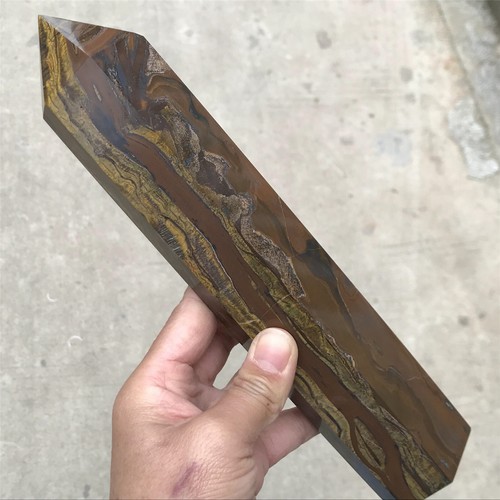 1280g Natürlicher Tigerauge Quarz Obelisk Geschnitzt Kristall Turm Heilung.XA3952 - Bild 6 von 13