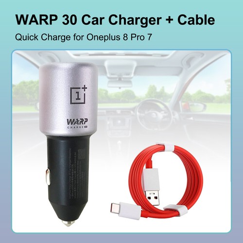 OnePlus Warp Charge 30 Car Charger+Type-C Cable Quick Charge for Oneplus 8 Pro 7 - 第 1/8 張圖片