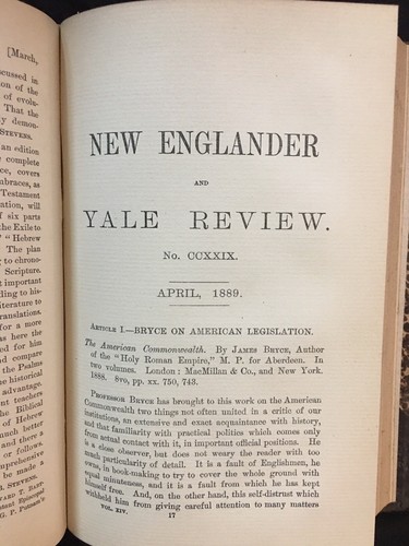 Bound Yale Review 1889 New Englander & Yale Review Literary Magazine - Imagen 14 de 16
