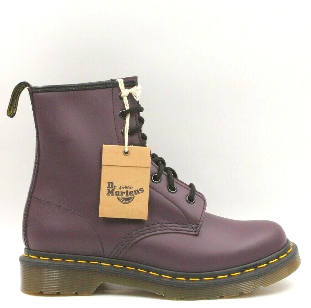 DR. MARTENS 1460 Women Lace Up Up Up Combat Boots Size US 7 Purple Smooth Leather 019e60 DR. MARTENS 1460 Women Lace Up Up Up Combat Boots Size US 7 Purple Smooth Leather 019e60