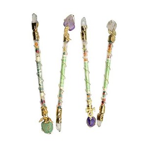 Decorative-8-034-Money-Wand-w-Gemstone-Wicca-Pagan-Reiki-Chakra-Magick-Ritual-Tool