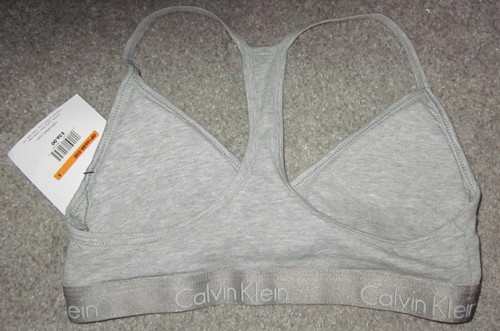 Calvin Klein Cotton Lightly Lined Bralette Small V Neck Racerback  NWT - Picture 9 of 10