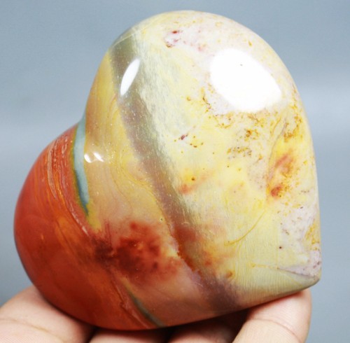 Natural OCEAN JASPER Agate Quartz Crystal Palm Stone Heart shaped Healing - Picture 2 of 7