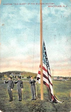 1908 Hoisting Old Glory at Military Academy Montclair NJ post card