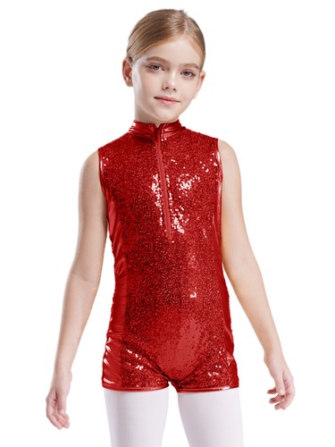 Kids Girls Leotard Latin Bodysuit Stretchy Jumpsuit Workout Performance Jazz - Picture 32 of 58