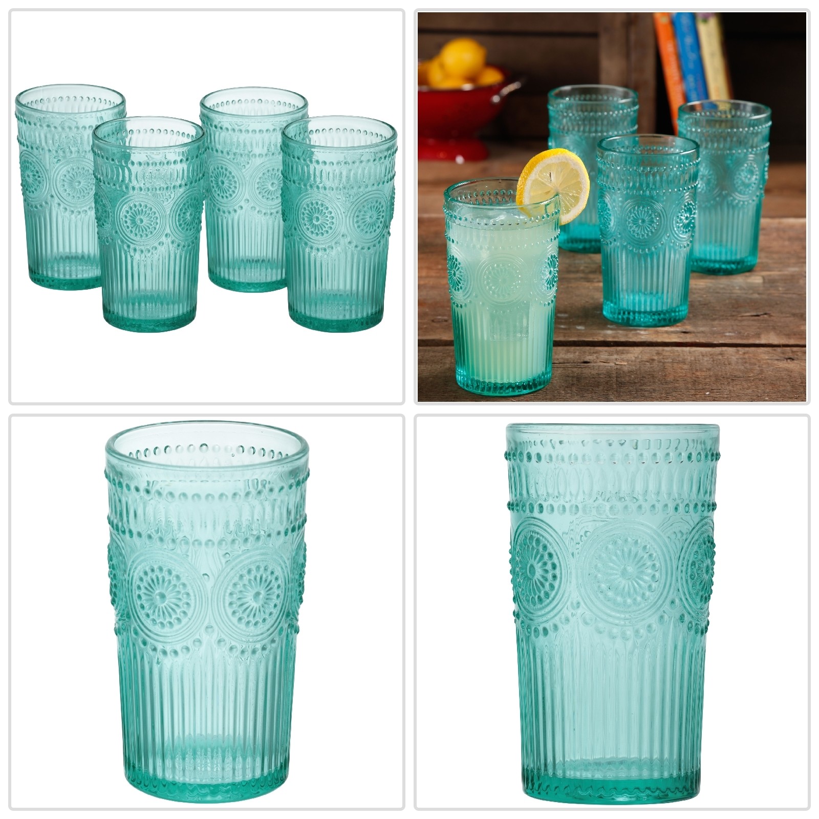 Glass Tumblers Drinking Glasses Tumbler Emboss The Pioneer Woman 16-Oz Set Of 4 Glass Tumblers Drinking Glasses Tumbler Emboss The Pioneer Woman 16-Oz Set Of 4