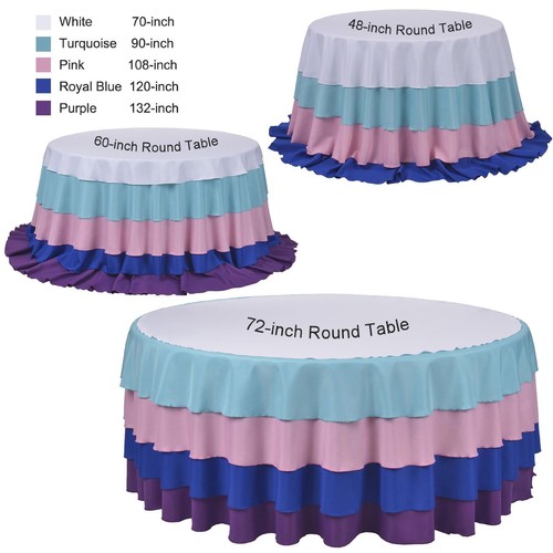 Tablecloth Polyester Round 83" By Broward Linens (Variety of Colors) - Afbeelding 48 van 66