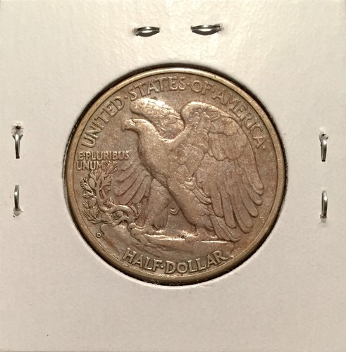 1938 D Walking Liberty Half ~ *geringe Auflage* ~ stark detaillierte Münze - Bild 2 von 2
