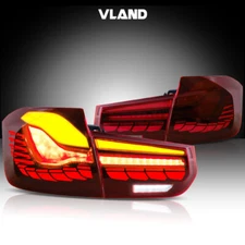 Dragon Scale Rose Red OLED Sequential Tail Lights For 12-18 BMW F30 3Series F80 