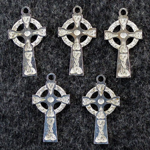 5x High Cross Celtic Design 44x24x3mm Pewter Pendant Bead Jewellery Craft Pack - Picture 1 of 3