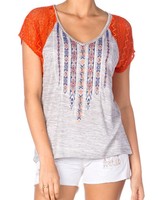 Miss Me Women’s Aztec Short Sleeve Tee Miss Me Women’s Aztec Short Sleeve Tee