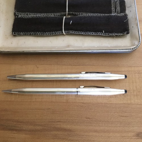 Vtg Cross Sterling Silver Pen Pencil Set In Original Box (#3001) JFM Engraved - Picture 4 of 8