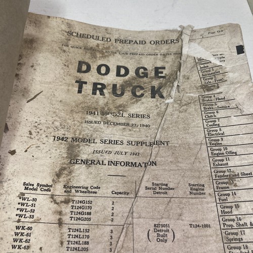 Dodge Truck Parts List And Supplement 1941-2 Model Series Chrysler Corporation P - Picture 4 of 9