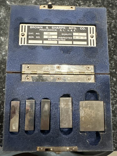 Brown Sharpe CE Johansson Thrift Gage Block Set .0625 .125 .250 .500 1” - Picture 1 of 17