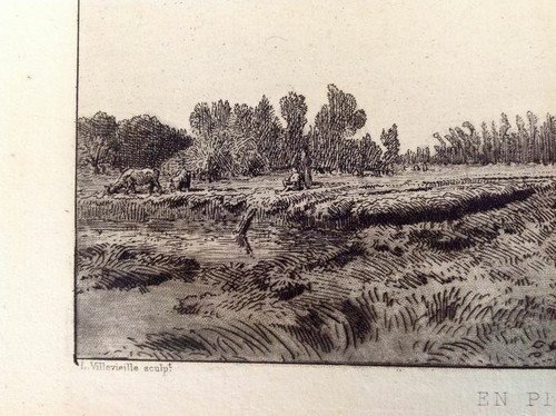 Villevieille, Leon (Paris, 1826 - 1863) - En Picardie Radierung - signiert - Bild 5 von 5