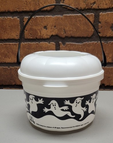 Vintage 1993 McDonalds McBoo Ghost Bucket Halloween Süßes oder Saures Süßigkeiten Eimer WH - Bild 3 von 9
