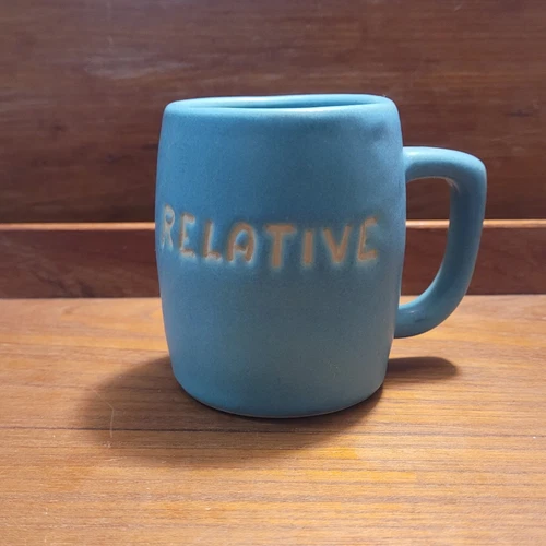 Vintage Van Briggle Pottery RELATIVE Turquoise Teal Blue Coffee Mug MC Signed