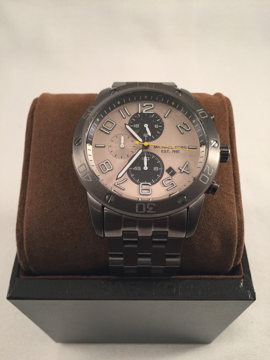 Michael Kors Richardson Chronograph Silver Dial Black