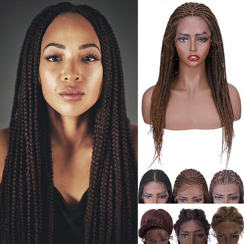 Goddess Foux Locs Afro Braided Crochet Lace Front Wig Full Baby Hair Black Women - Picture 2 of 77