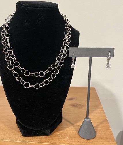 Vintage Sterling Silver 36” Triangular Wire Round Link Chain Necklace 22g Italy - Picture 4 of 4